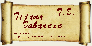 Tijana Dabarčić vizit kartica